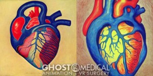 AI generated image of a human heart in the style of Claude Monet