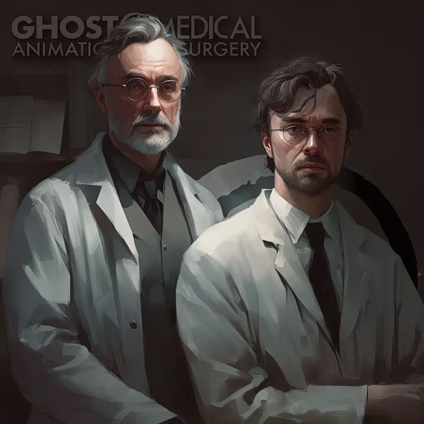 Two healthcare professionals in white lab coats, standing side by side. They appear to be using advanced technology to provide top-notch medical care.