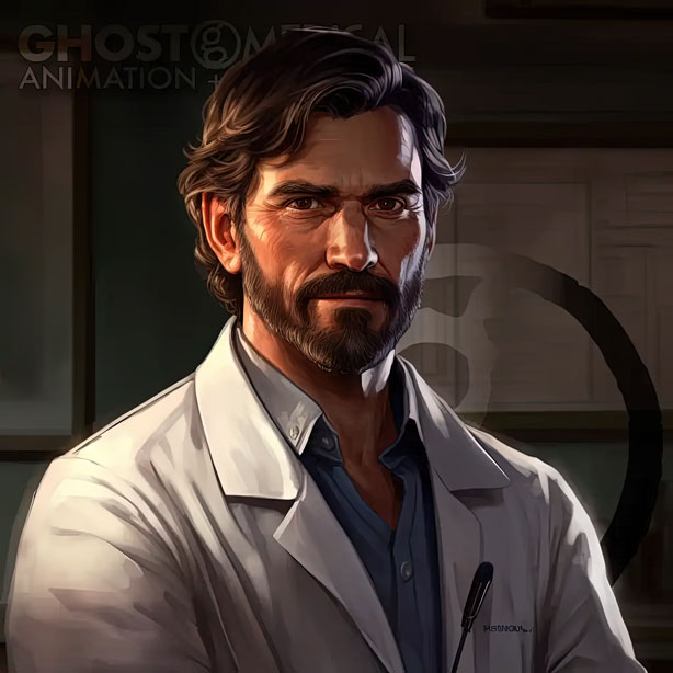 An AI-generated image of a doctor wearing a white jacket and brown oxfords, with a confident and compassionate demeanor, ready to heal and make a difference in healthcare.