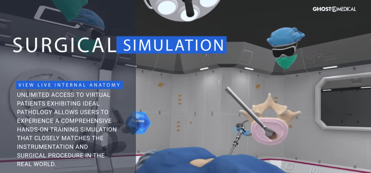 Ghost Medical's VR surgery training simulation is a cutting-edge technology that connects up to 8 users in a virtual reality operation room. This innovative product allows medical device sales reps to meet with more surgeons in less time, anywhere in the world. Ghost Productions Medical Animation Studio & Surgical VR Developer aims to provide patient education and surgical training through their highly functional VR surgical simulations. With Wraith-VR, healthcare companies can provide an in-person training experience to nurses all over the country without ever booking a flight. This technology can help medical device and pharmaceutical companies explain how their products work. Ghost Medical's VR surgery training simulation is a game-changer in the field of virtual medicine and surgical training. #virtualsurgery #VRsurgery #virtualtraining #virtualmedicine #GhostProductions #GhostMedical