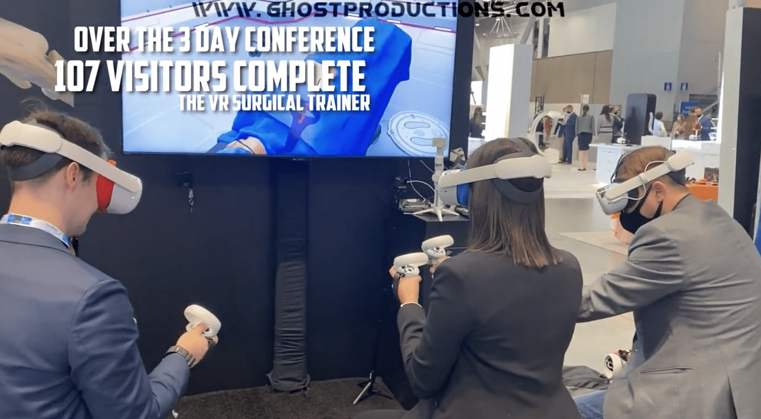 Ghost Productions running the VR surgical training program for Spineology using Wraith-VR at the North American Spine Society annual meeting in Boston, surgical simulation training.